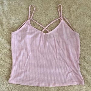 Pink Strappy Crisscross Front Top Size M